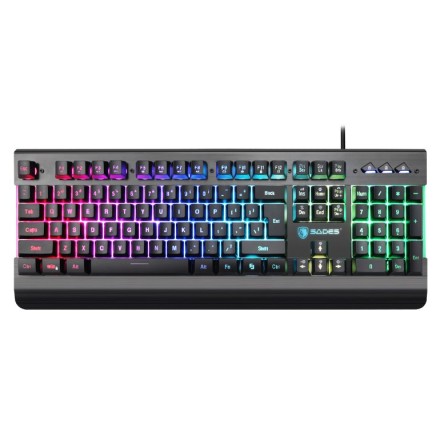 SADES gaming πληκτρολόγιο Neo Whistle SA-KB105, RGB, αθόρυβο, μαύρο Eng