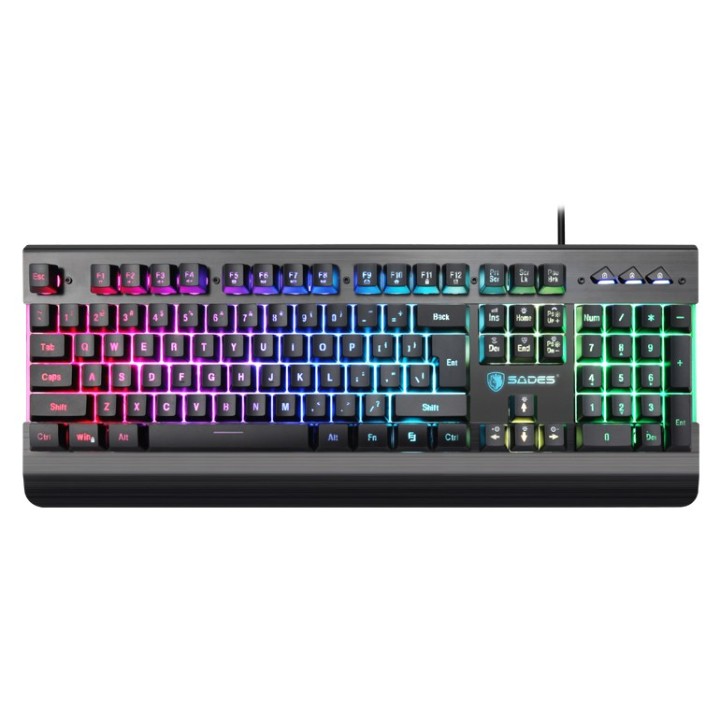 SADES gaming πληκτρολόγιο Neo Whistle SA-KB105, RGB, αθόρυβο, μαύρο Eng