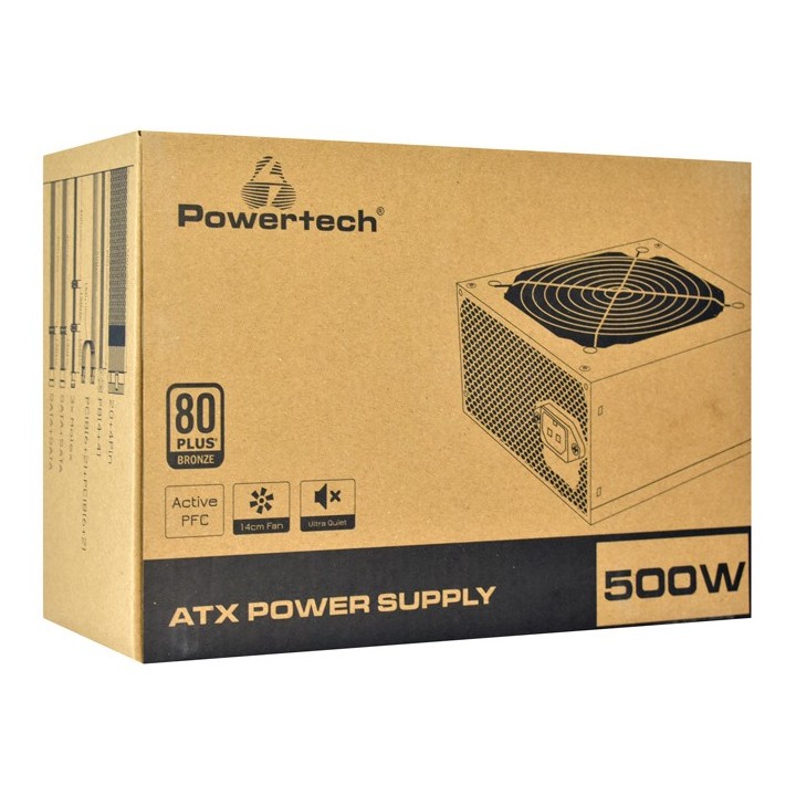 POWERTECH τροφοδοτικό για PC PT-1102, 550W, ATX, 120mm Fan