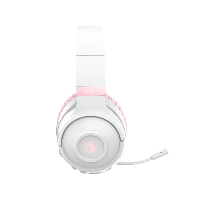 SADES gaming headset Whisper, wireless & wired, multiplatform, BLUETOOTH, ροζ