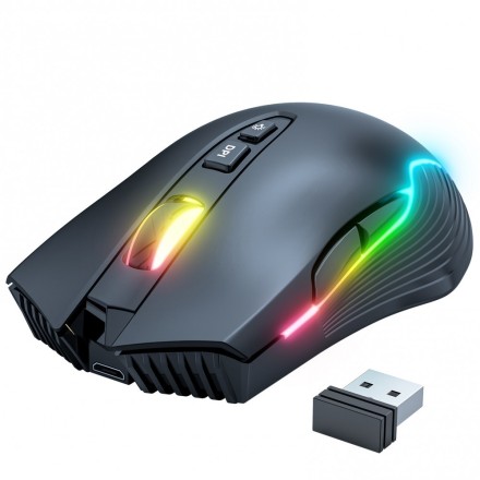 Onikuma Ασύρματο-Wirelss 7D RGB Gaming Ποντίκι Μαύρο(770)