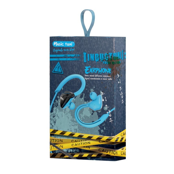 Mobile Earphone Ακουστικά Sport Music Taxi X-603 Blue