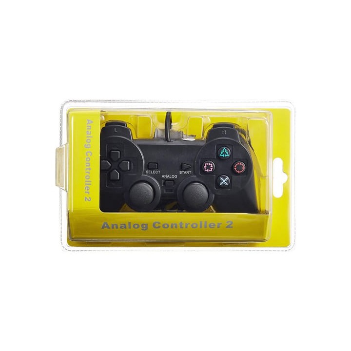 DUAL SHOCK 2 BLACK Χειριστήριο Joypad Controller για Playstation 2 PS2 PSTwo σε κουτί κίτρινο ή Μπλέ