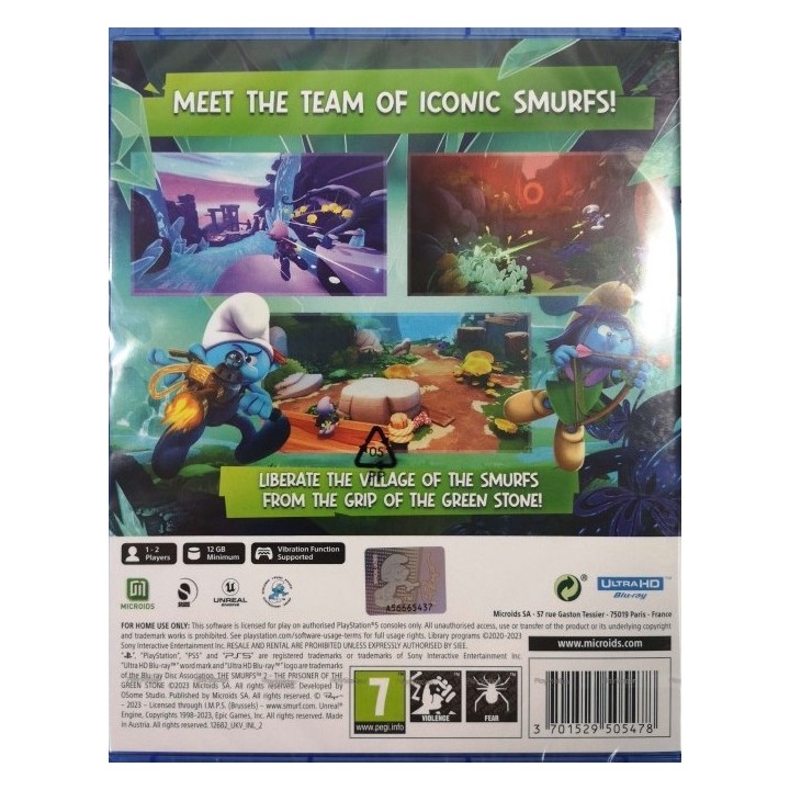 The Smurfs 2: The Prisoner of the Green Stone PS5 Game