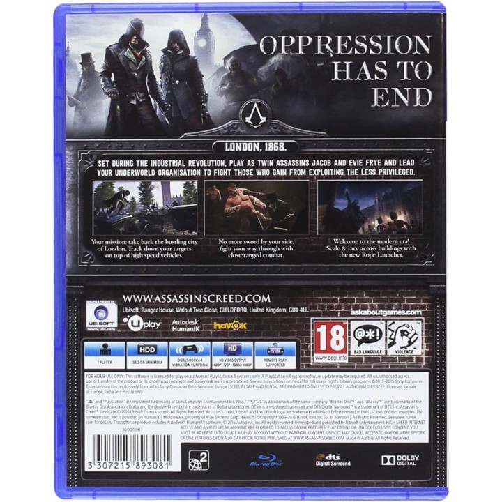 Assassins Creed Syndicate PS4 GAMES