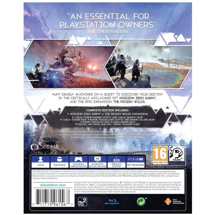 Horizon Zero Dawn Complete Edition PS4 Games (CUSA-10212/H)Playstation Hits