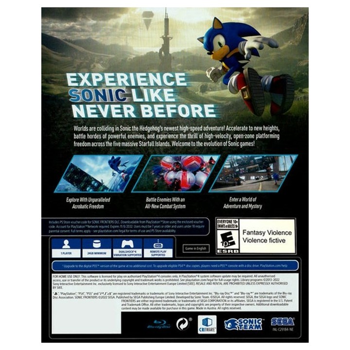 Sonic Frontiers PS4 Game