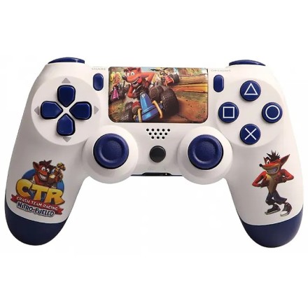 Double-Motor Vibration PS4 Doubleshock Wireless Controller CTR Crash Team Racing Λευκό