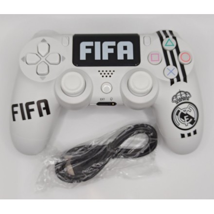 Double-Motor Vibration PS4 Doubleshock Wireless Controller FIFA /REAL Λευκό