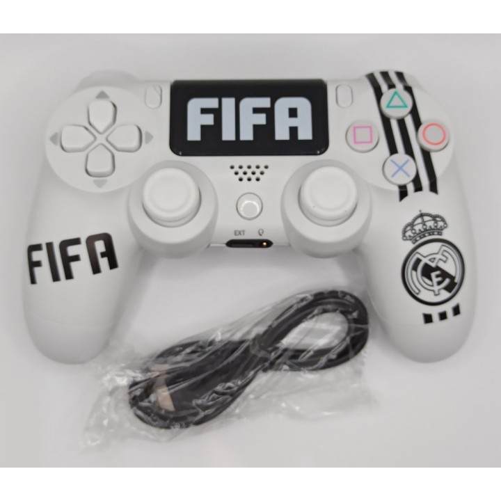 Double-Motor Vibration PS4 Doubleshock Wireless Controller FIFA /REAL Λευκό