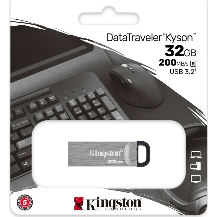 Kingston DataTraveler Kyson 32GB USB 3.2 Stick Ασημί