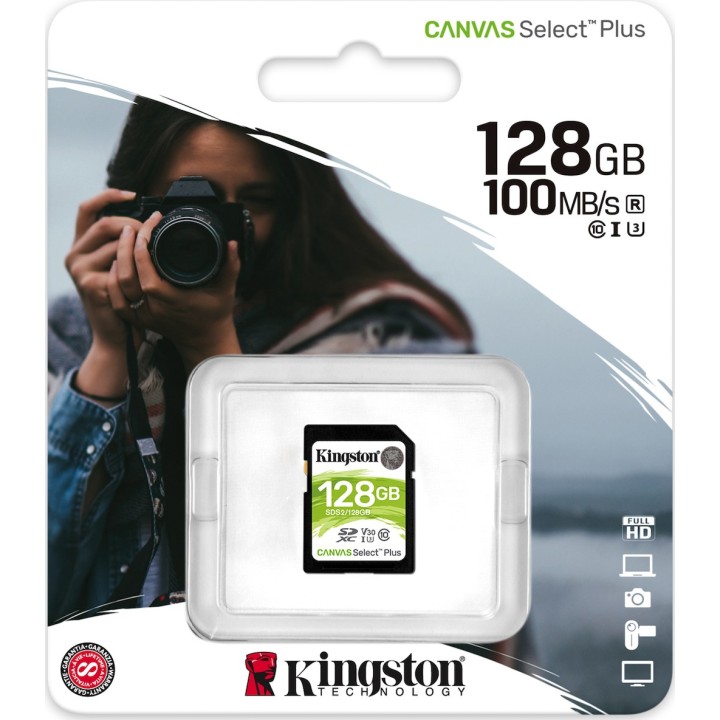 Kingston Flash card SD 128GB Canvas Select Plus (SDS2/128GB) (KINSDS2/128GB)