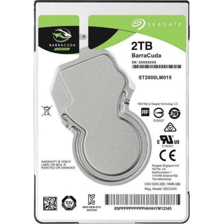 Εσωτερικός Σκληρός Δίσκος SEAGATE 2.5'' 2TB Sata III Barracuda (ST2000LM015)
