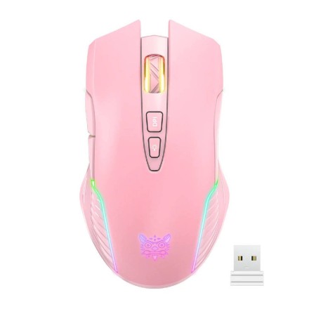 Onikuma CW905 Ασύρματο RGB Gaming Ποντίκι 3600 DPI Ροζ(769)