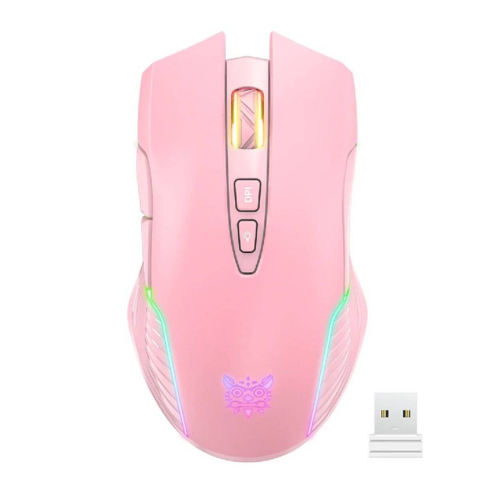 Onikuma CW905 Ασύρματο RGB Gaming Ποντίκι 3600 DPI Ροζ(769)