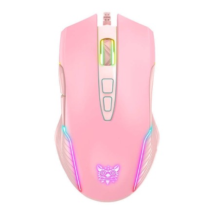 Onikuma CW905 RGB Gaming ενσύρματο Ποντίκι usb 6400 DPI Ροζ(766)