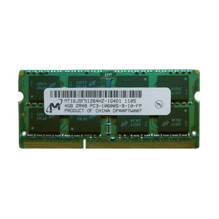 Micron Μνήμη Sodimm 4GB PC3-10600 DDR3-1333MHz Non-ECC για Laptop