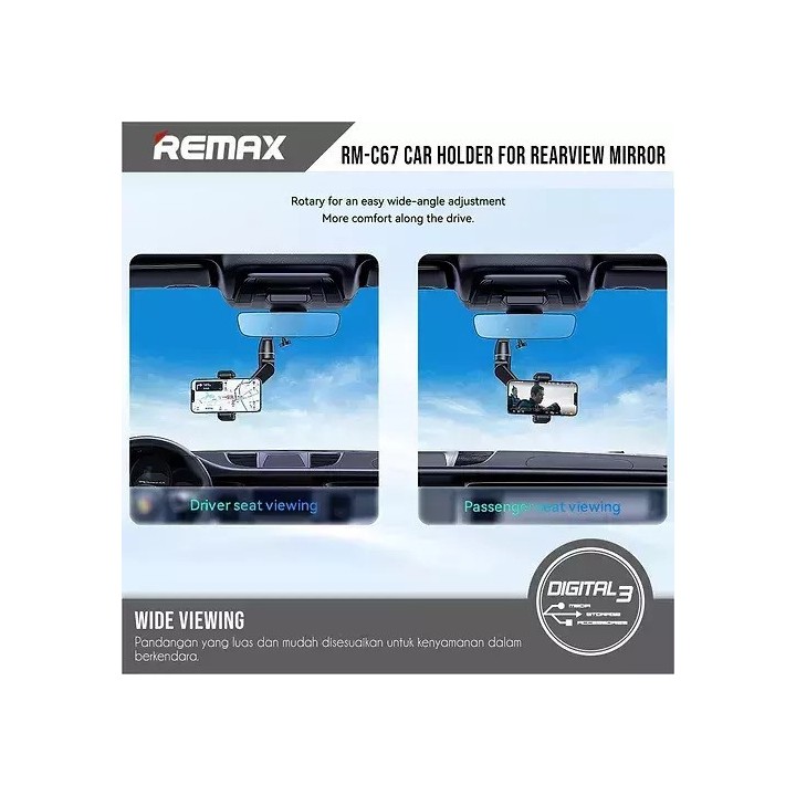 Remax Βάση Κινητού Αυτοκινήτου με Θήκη Μαύρη MR-C67