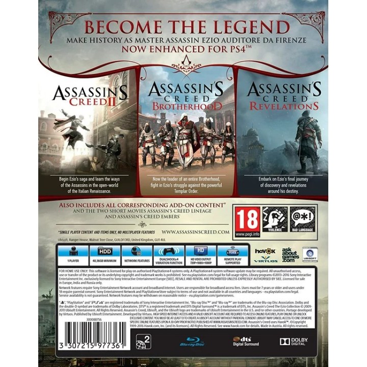 Assassin's Creed The Ezio Collection PS4 GAMES Used-Μεταχειρισμένο