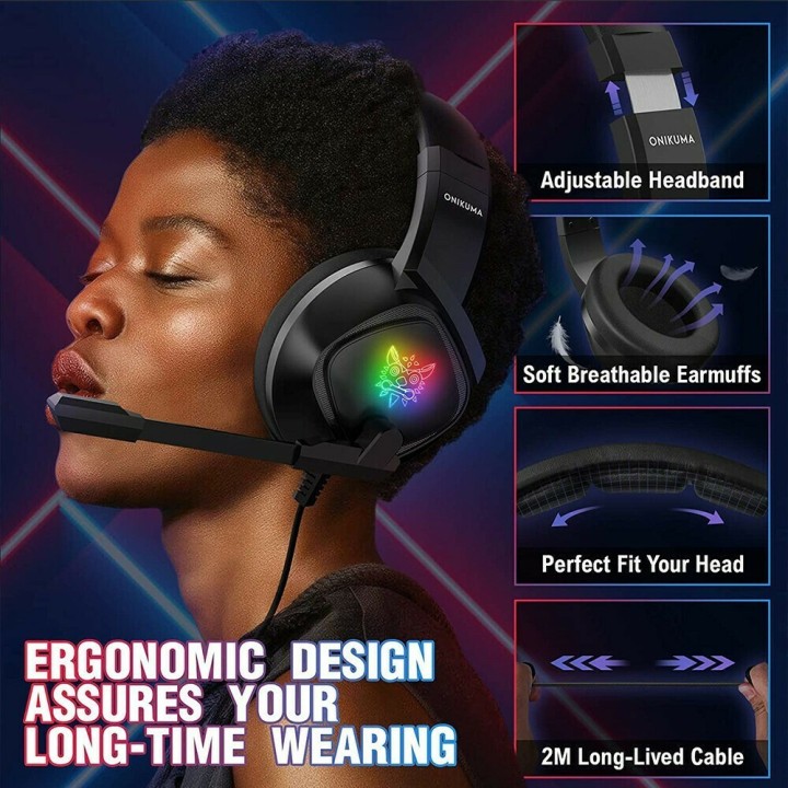 Onikuma K19 Over Ear Gaming Headset με σύνδεση 3,5mm/USB