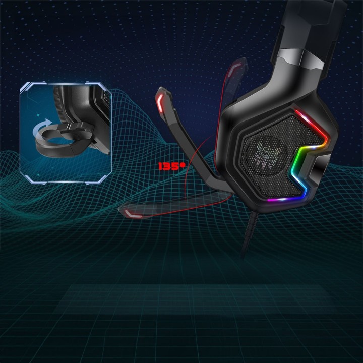 Onikuma K10 RGB Over Ear Gaming Headset Black (2x3.5mm / 3.5mm)