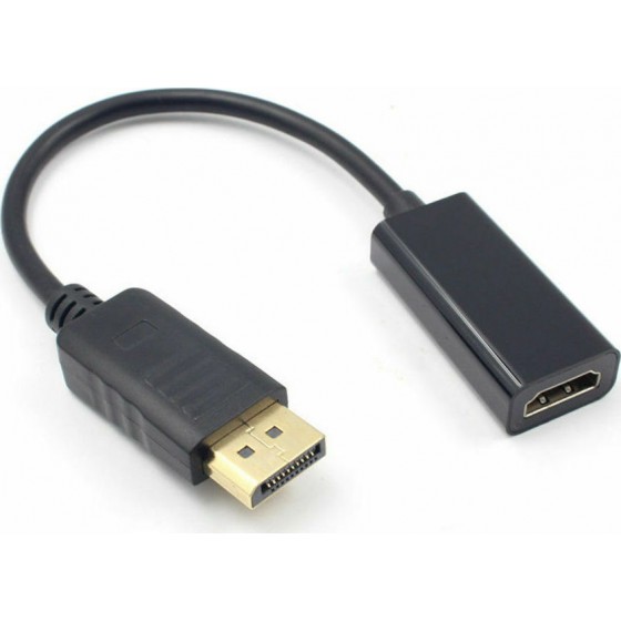 DisplayPort male - HDMI female Μετατροπέας DP σε HDMI Μαύρο (18219)