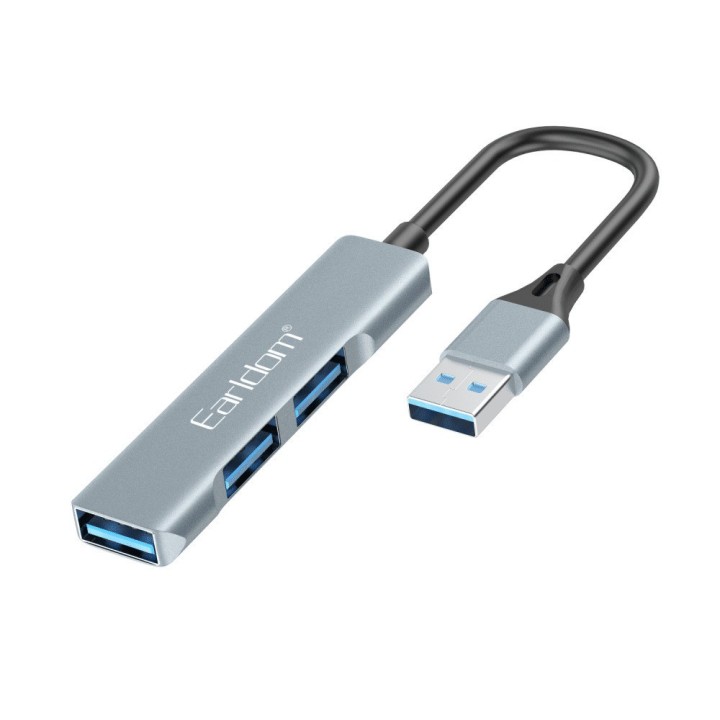 Earldom ET-HUB09 USB 2.0 Hub 3 Θυρών με σύνδεση USB-A Ασημί(40218)
