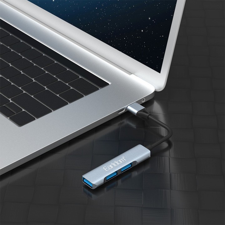 Earldom ET-HUB09 USB 2.0 Hub 3 Θυρών με σύνδεση USB-A Ασημί(40218)