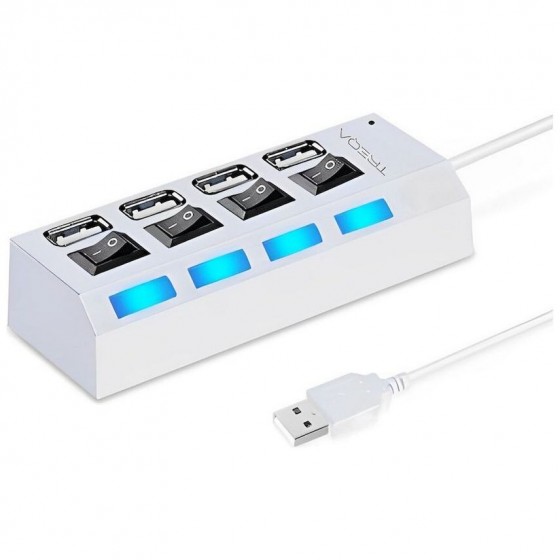 USB 3.0 Hub 4 Θυρών με σύνδεση USB-A Χρώμα Λευκό