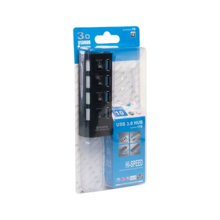 USB 3.0 Hub 4 Θυρών με σύνδεση USB-A Χρώμα Λευκό