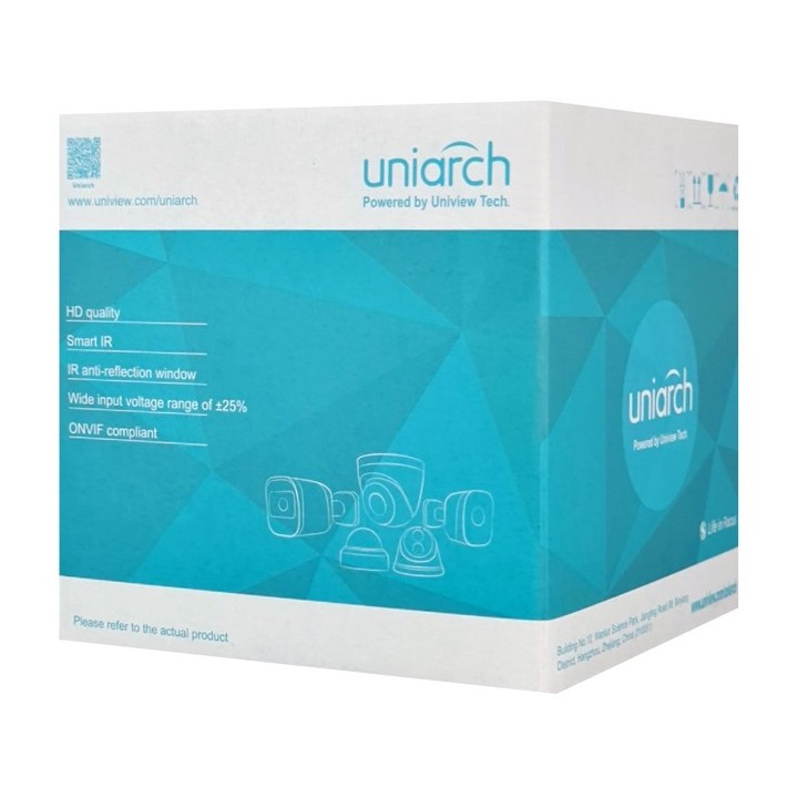 UNIARCH IP κάμερα IPC-T122-APF28, 2.8mm, 2MP, IP67, PoE, IR έως 30m