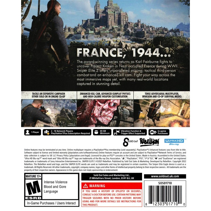 Sniper Elite 5 PS5 Game