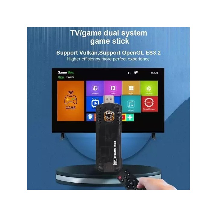 Κονσόλα παιχνιδιών 8k ultra HD android TV game dual system stick – Μαύρο