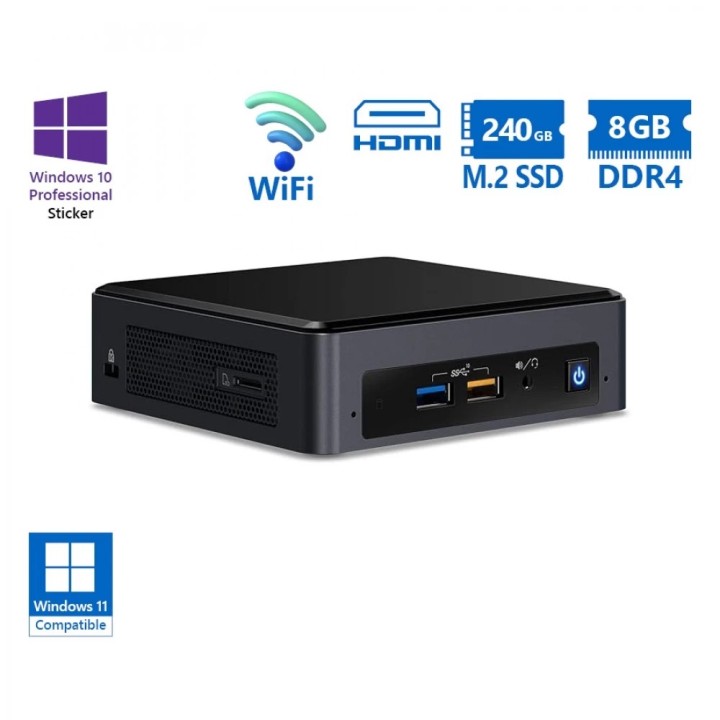 Intel Tarox ECO 44G8 NUC WiFi i5-8259U/8GB DDR4/240GB M.2 SSD/No ODD/10P Grade A Refurbished PC