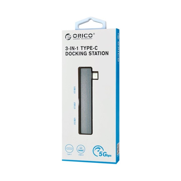 ORICO USB hub AH-W13, 3x θυρών, 5Gbps, USB-C σύνδεση, γκρι