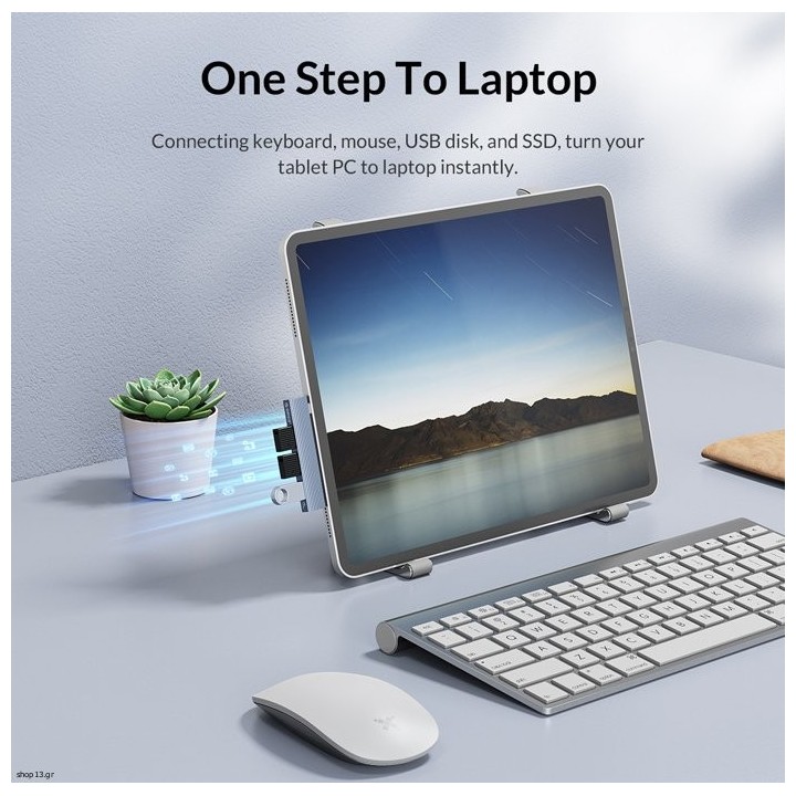 ORICO USB hub AH-W13, 3x θυρών, 5Gbps, USB-C σύνδεση, γκρι