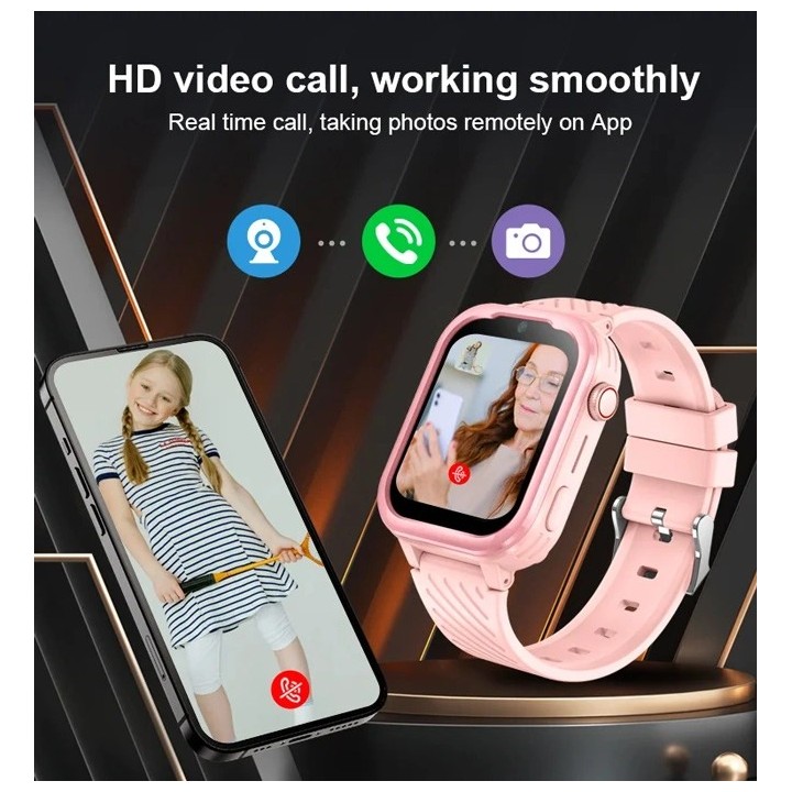 INTIME GPS smartwatch για παιδιά IT-061, 1.85", κάμερα, 4G, IPX7, μαύρο