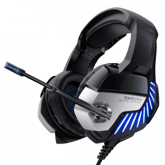 Onikuma K5 Pro Over Ear Gaming Headset με σύνδεση 3.5mm / USB Μαύρο / Μπλε