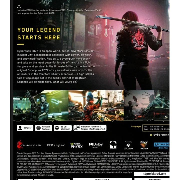 Cyberpunk 2077 Ultimate Edition PS5 Game