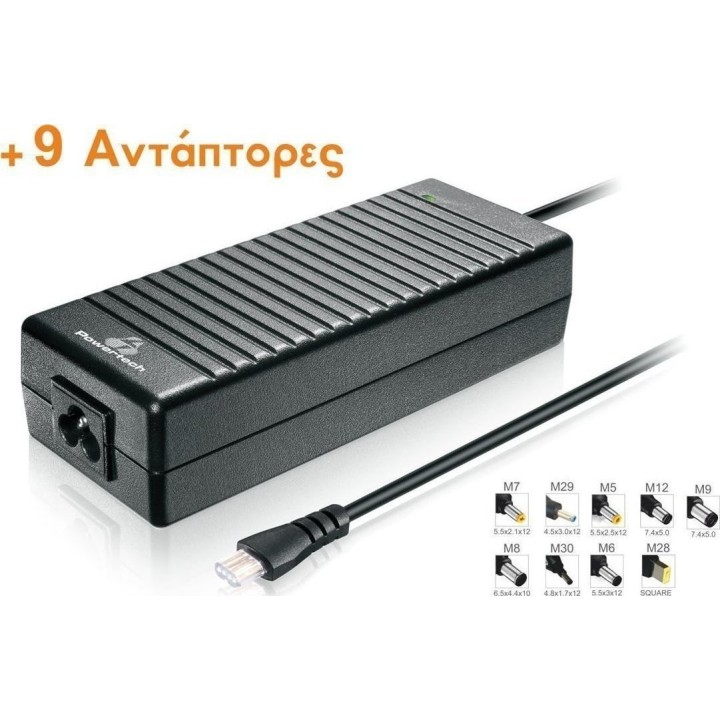 POWERTECH φορτιστής laptop PT-373, Universal, 120 watt, 9 tips