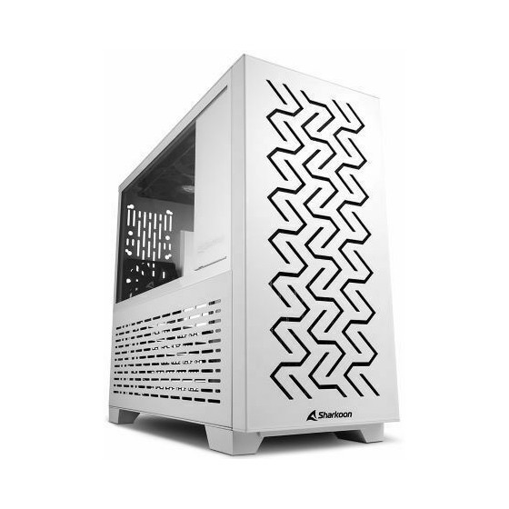 Sharkoon MS-Z1000 Midi Tower Κουτί Υπολογιστή με Πλαϊνό Παράθυρο Λευκό