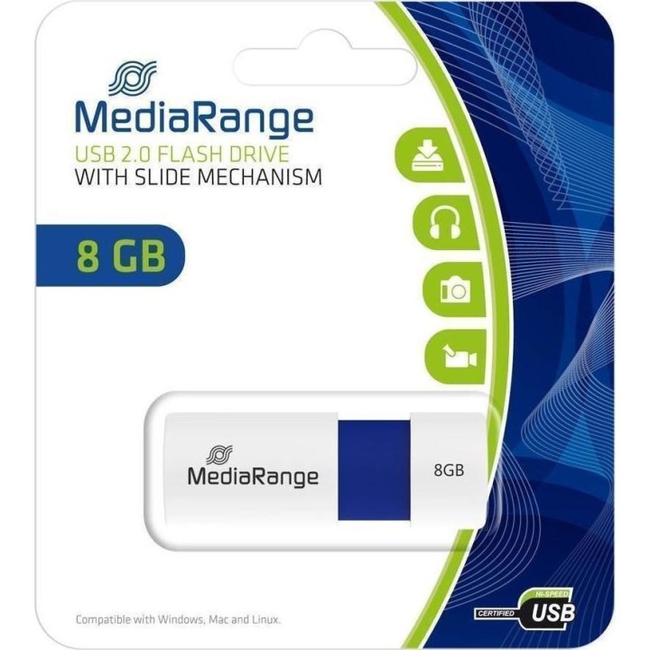 MediaRange USB 2.0 Flash Drive Color Edition 8GB (Blue) (MR971)