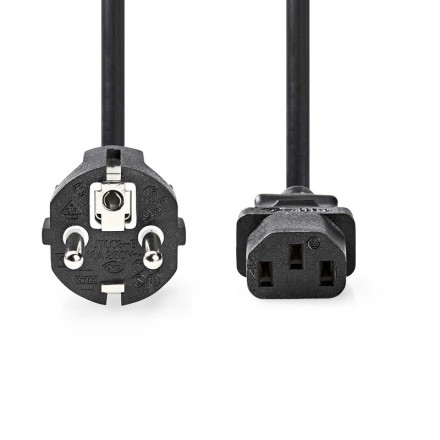 Nedis IEC C13 - Schuko Cable 5m Μαύρο (CEGP10030BK50)