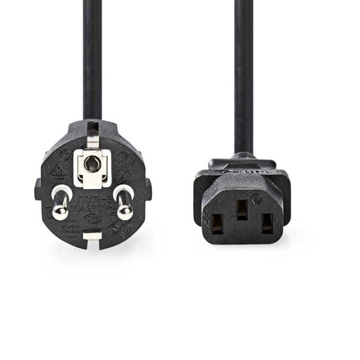 Nedis IEC C13 - Schuko Cable 5m Μαύρο (CEGP10030BK50)