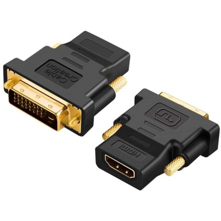 HDMI Adapter  Μετατροπέας HDMI Αρσενικό - DVI to θηλυκό και ανάποδα High Quality DETECH (17163)