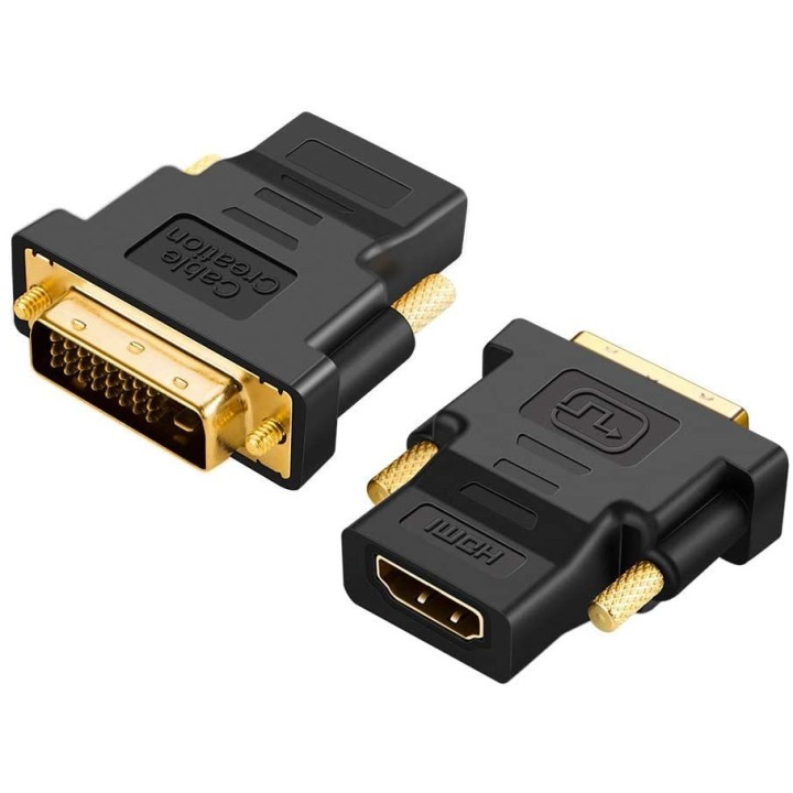 HDMI Adapter  Μετατροπέας HDMI Αρσενικό - DVI to θηλυκό και ανάποδα High Quality DETECH (17163)