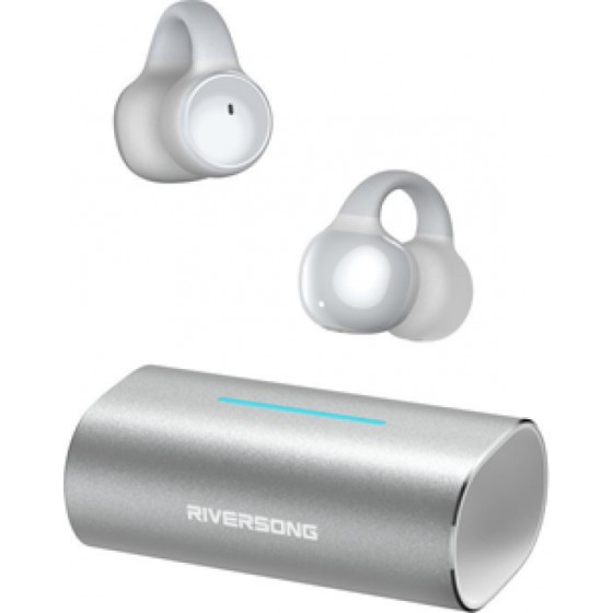 Riversong AirClip L3 In-ear Bluetooth Handsfree Ακουστικά με Θήκη Φόρτισης Ασημί