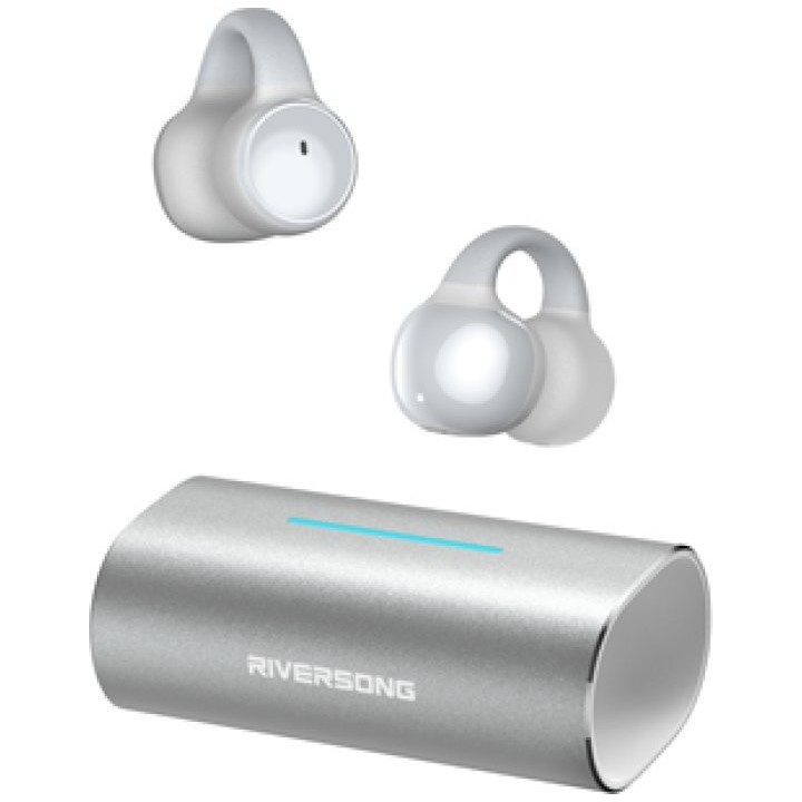 Riversong AirClip L3 In-ear Bluetooth Handsfree Ακουστικά με Θήκη Φόρτισης Ασημί