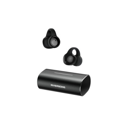 Riversong AirClip L3 In-ear Bluetooth Handsfree Ακουστικά με Θήκη Φόρτισης Μαύρα
