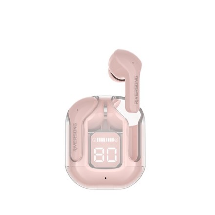 Riversong Airfly M2 In-ear Bluetooth Handsfree Ακουστικά με Θήκη Φόρτισης Ροζ